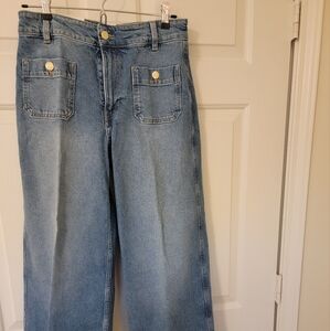 H&M Wide Leg Ankle Length Blue Women's Jeans NWT
